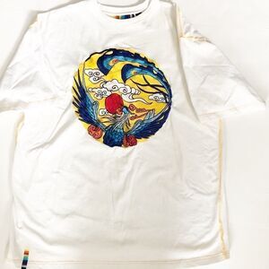 Unique Men’s Asian inspired embroidered tee